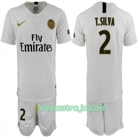 Billiga Fotbollströjor Paris Saint-Germain T. Silva 2 Barn Borta tröja 2018/19 Kortärmad